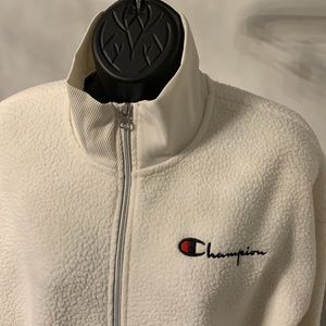 Champion Ivory Sherpa Full Zip Jacket Size M NWOT
